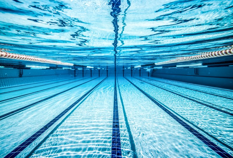 Underneath water of swimming pool